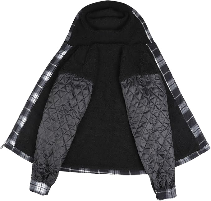 Men’s Sherpa-Lined Plaid Flannel Jacket – Heavy Warm Fleece Coat (Big & Tall, S–5XL)
