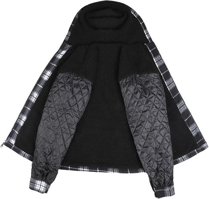 Men’s Sherpa-Lined Plaid Flannel Jacket – Heavy Warm Fleece Coat (Big & Tall, S–5XL)