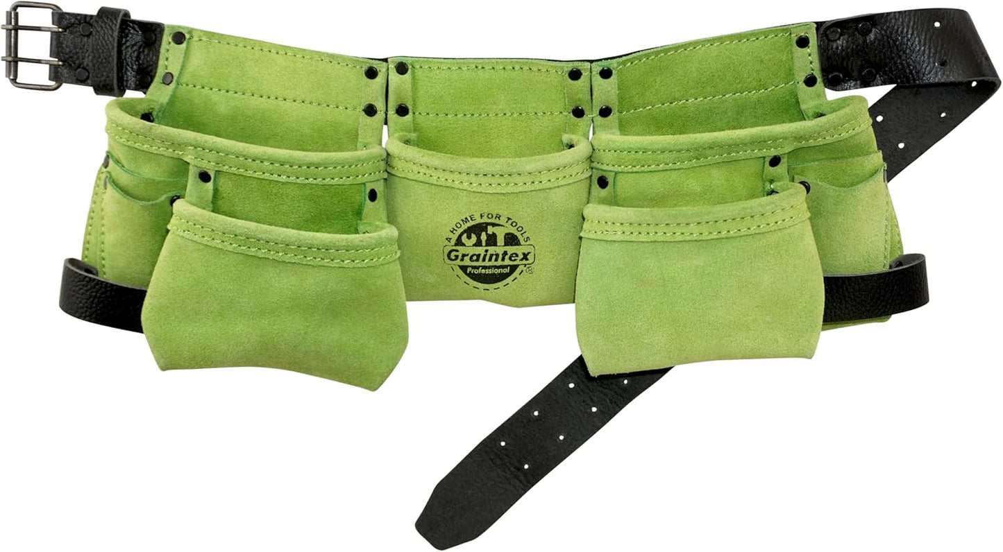 Kids Tool Belt – Suede Leather 9 Pocket Tool Apron with Hammer Loops for Boys & Girls