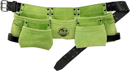 Kids Tool Belt – Suede Leather 9 Pocket Tool Apron with Hammer Loops for Boys & Girls