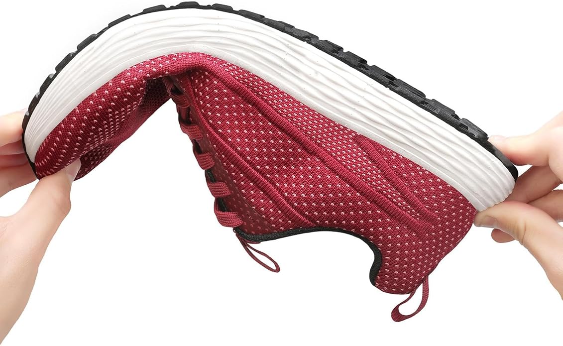 Red Zero Drop Road Running Shoes for Men: Lightweight, Breathable, and Wide Toe Box for Tennis and Gym