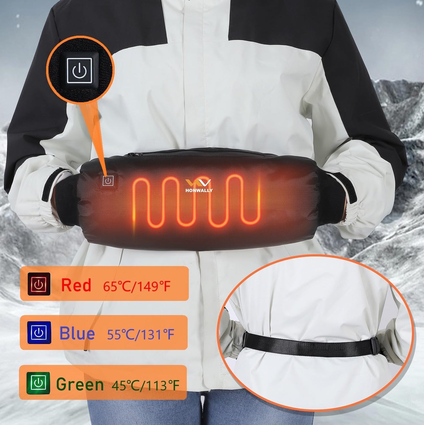 Electric Heated Hand Warmer Pouch – USB Heated Muff with Double-Sided Warming (No Built-In Battery)