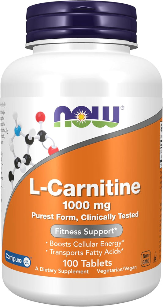 L-Carnitine 1,000 mg – Amino Acid Fitness Support Supplement (100 Tablets)