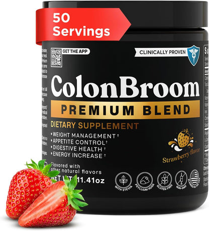 Colon Broom Psyllium Fiber Drink – Weight Management & Gut Health (Strawberry, 50 Servings)