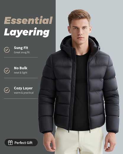 Men’s Thermal Underwear Set – Fleece-Lined Long Johns for Winter & Cold Weather, Black Large