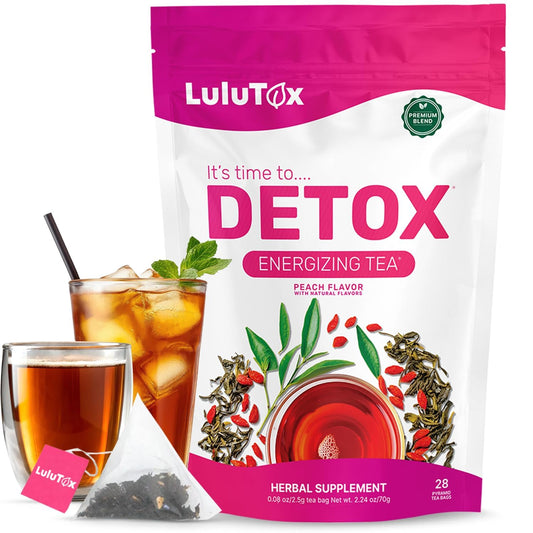 Detox Slimming Tea – Dandelion & Ginseng for Bloating, Digestive & Weight Support (Peach, 28 Servings)