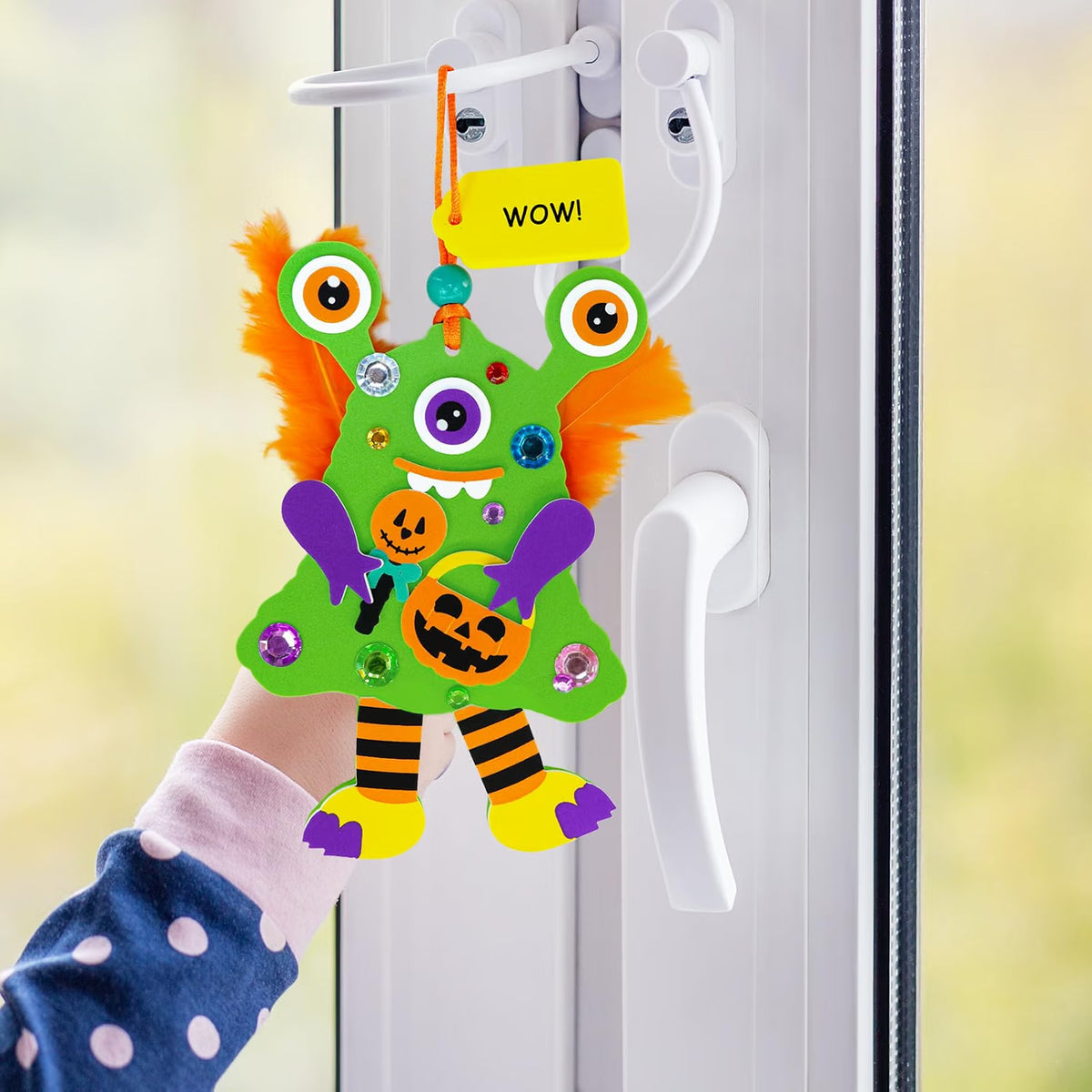 24-Set Halloween Monster Craft Kit for Kids – DIY Foam Ornament Art Activity, Classroom Project & Party Favors