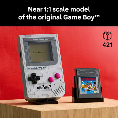 Super Mario Retro Game Boy Building Set – Collectible Model with Display Stand for Adults (18+)