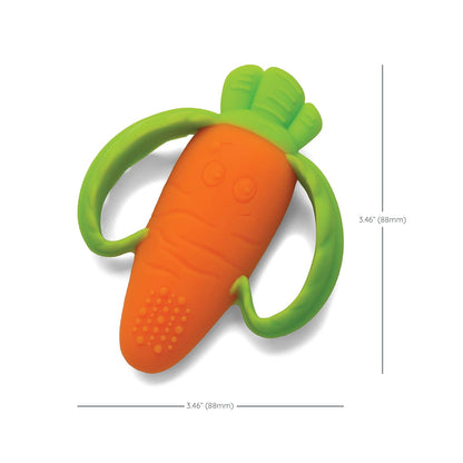 Lil’ Nibbles Textured Silicone Teether, BPA-Free Baby Teething Toy, Soft, Easy to Hold, Sensory Stimulation for Infants, Carrot