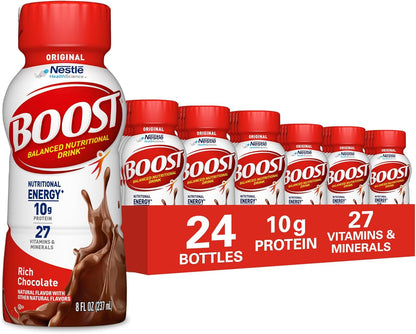 24-Pack BOOST Original Nutritional Drinks – Rich Chocolate, 8 Fl Oz Bottles