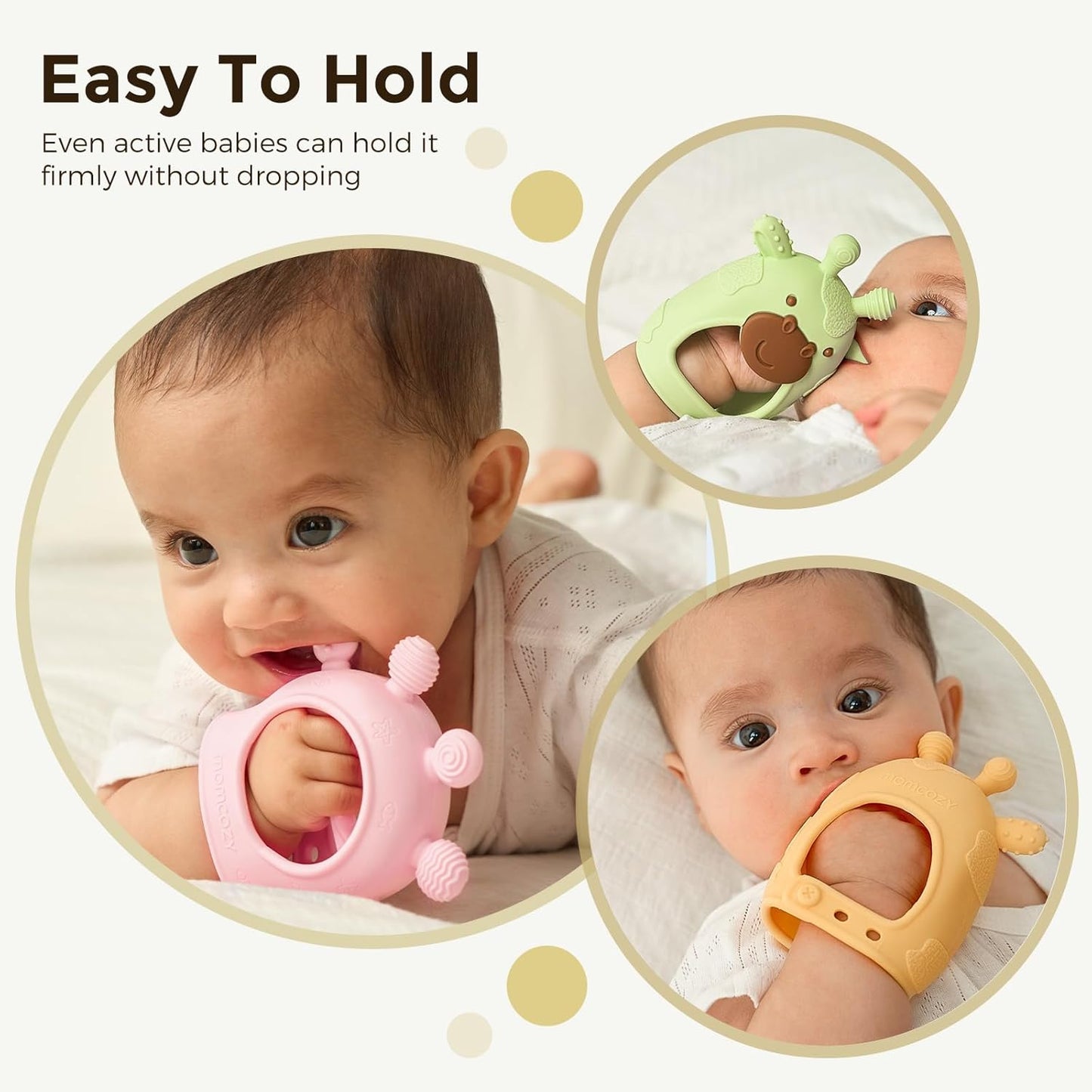 Baby Teether Toys | Baby Teething Toys | Baby Teething Relief | Food Grade Silicone Teether Baby Toys | Baby Teether 0-6 Months | Teething Toy 6-12 Months | Baby Essential | Yellow
