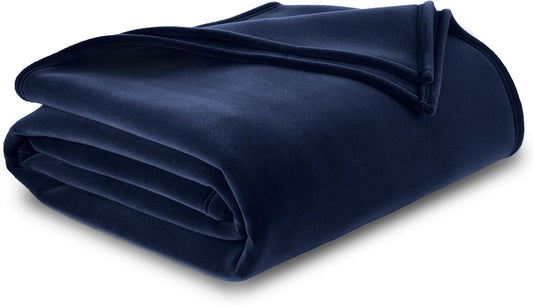 Insulating Core Hotel-Style Blanket, Navy Blue, Twin
