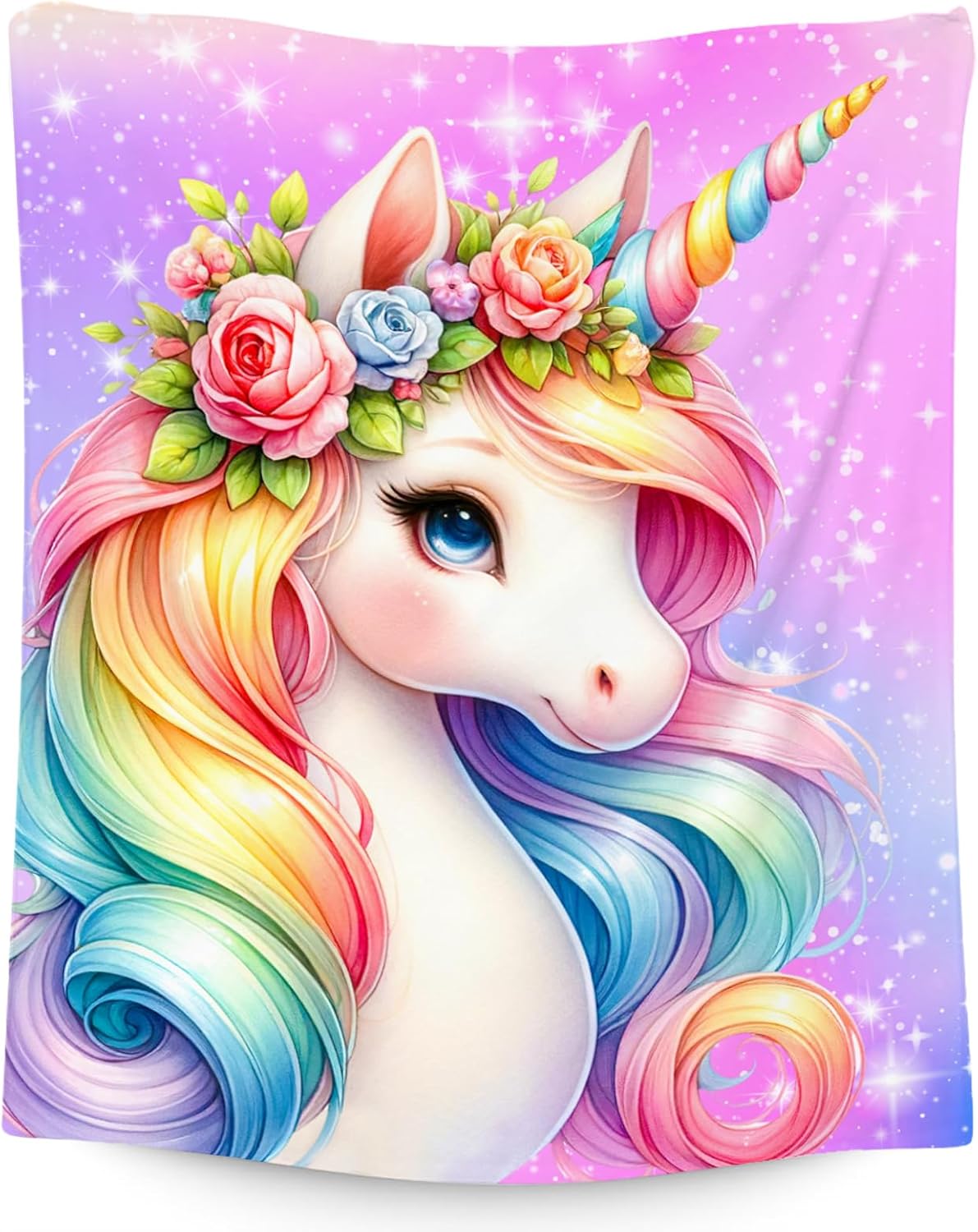 Kids Unicorn Throw Blanket for Girls – Cute Cozy Blanket for Sofa & Bed (50" x 60")
