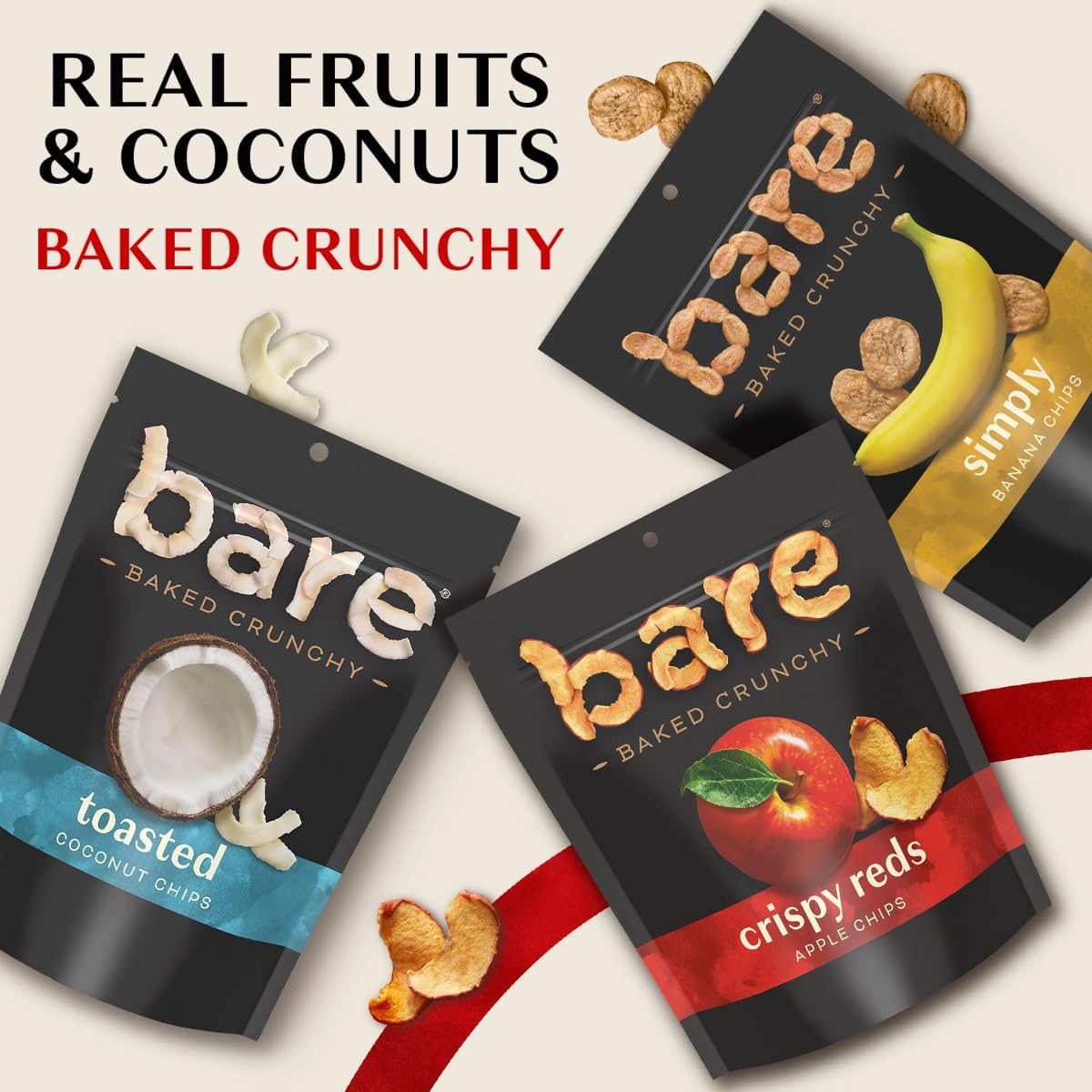 Bare Baked Crunchy Apples – Cinnamon Flavor, 3.4 oz (Pack of 6)
