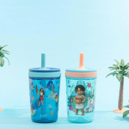 Moana 2 Kelso Toddler Cups – 15 oz Leak-Proof Sippy Cups for Kids (2 Pack) – Moana, Maui & Simea Design