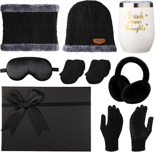 8-Piece Winter Gift Basket for Men – Get Well & Birthday Care Package (Black)