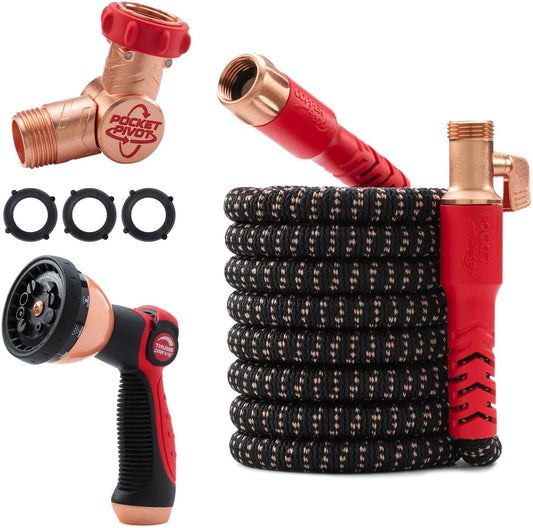 Copper Head Expandable Garden Hose – 360° Swivel, Tri-Tex Tubing, 3X Stronger