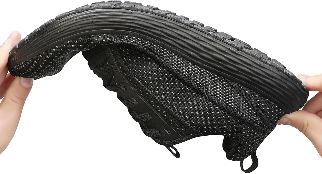 Men's Black Zero Drop Walking Shoes: Lightweight and Breathable with Wide Toe Box for Running, Tennis, and Gym