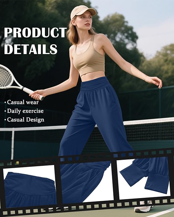 2-Pack Women’s Yoga Joggers – High-Waisted, Comfy Lounge Sweatpants with Pockets