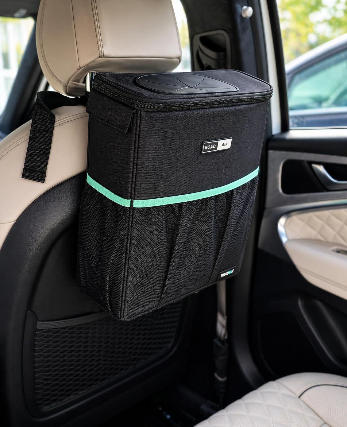 Slim Car Trash Can – 2.5 Gallon Leakproof & Odor-Proof Garbage Bin for Cars, Trucks & SUVs