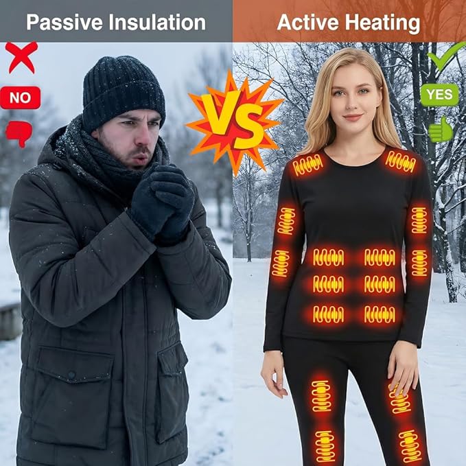 USB Heated Thermal Underwear Set – 42-Zone Intelligent Heating Top & Pants (Unisex, S–4XL)