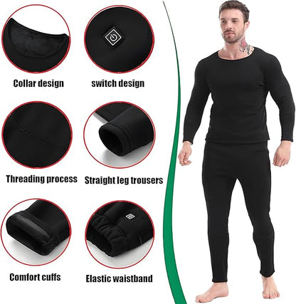 Winter Heated Thermal Underwear Set USB Charge 28-Zone for Men and Women