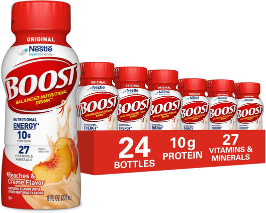 24-Pack BOOST Original Nutritional Drinks – Peaches, 8 Fl Oz Bottles
