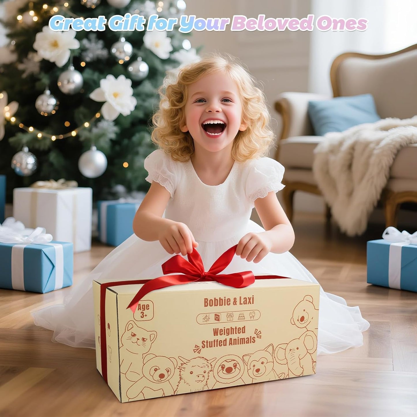 23" Weighted Unicorn Plush – 4.5 lb Adjustable Sitting/Laying Stuffed Animal with Removable Ceramsite Bag