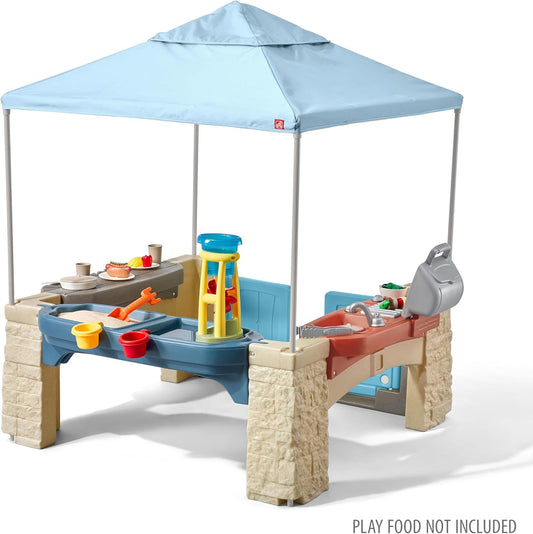 All Around Playtime Patio with Canopy Playset Room for Multiple Toddlers to Play