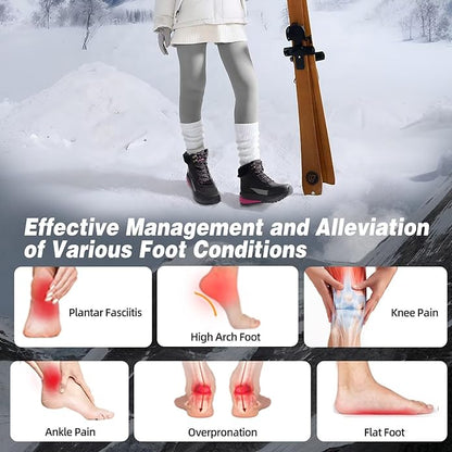 Women’s Waterproof Insulated Winter Snow Boots – Wide Fit with Arch Support (Black, Size 9 Wide)
