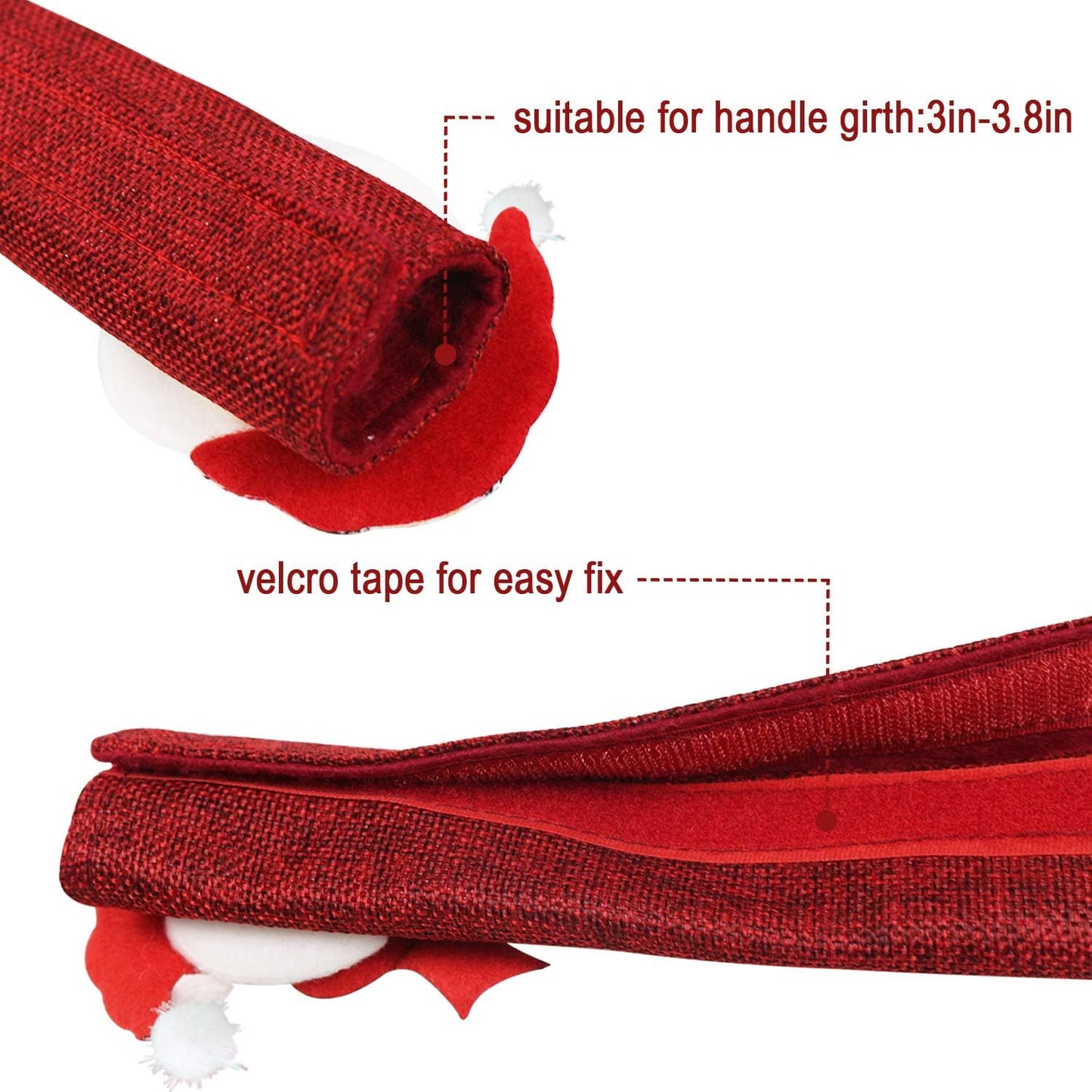 6-Pack Christmas Refrigerator Handle Covers - Santa & Snowman