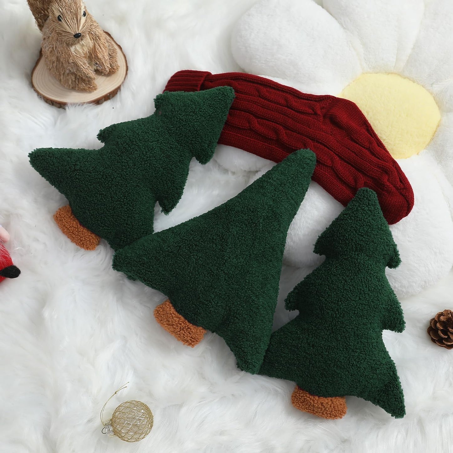 Set of 2 Christmas Tree Plush Pillows - 12.2 Inch