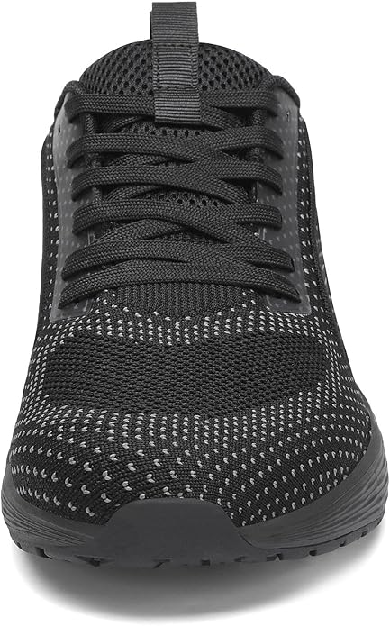 Men's Black Zero Drop Walking Shoes: Lightweight and Breathable with Wide Toe Box for Running, Tennis, and Gym