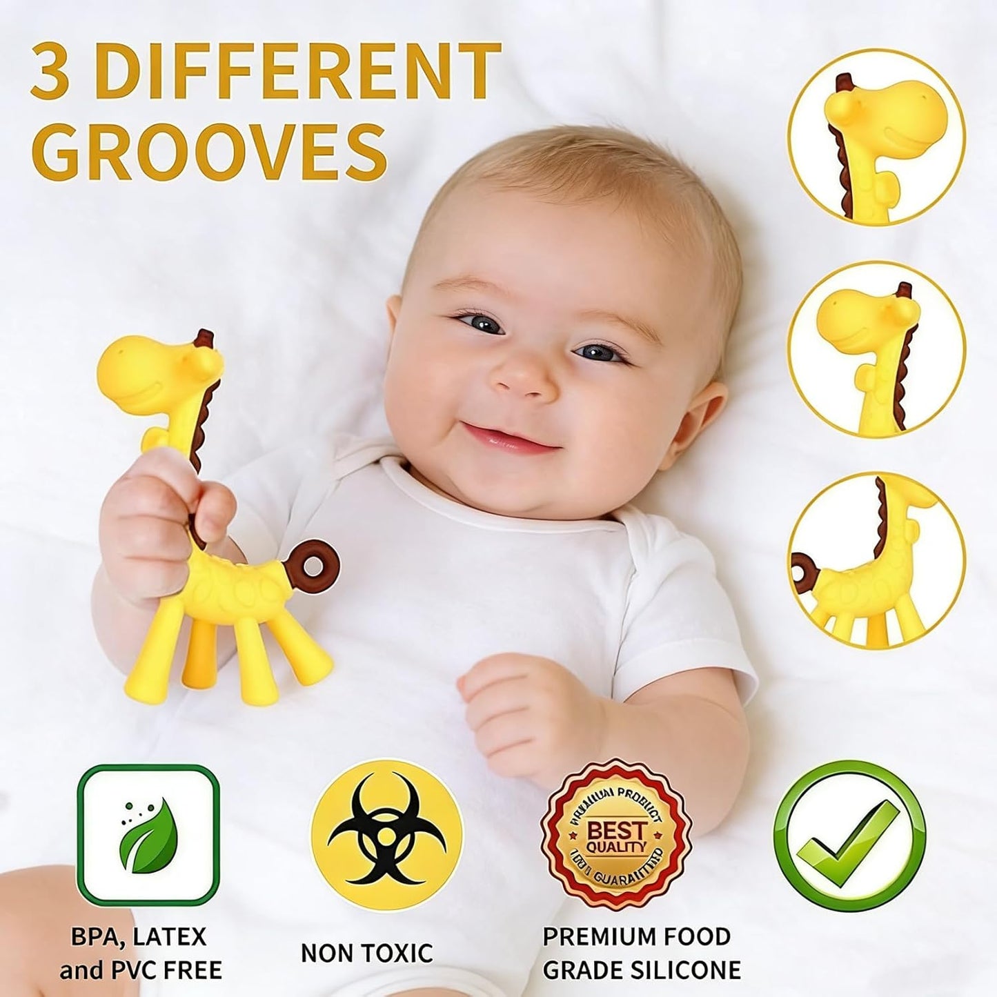 Baby Teething Toys – BPA-Free Freezer-Safe Banana & Giraffe Teethers for Infants (3–6 Months)