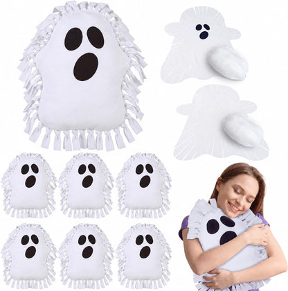 6-Set Halloween Ghost Tied Pillow Craft Kit – No-Sew DIY Pillow Activity for Kids
