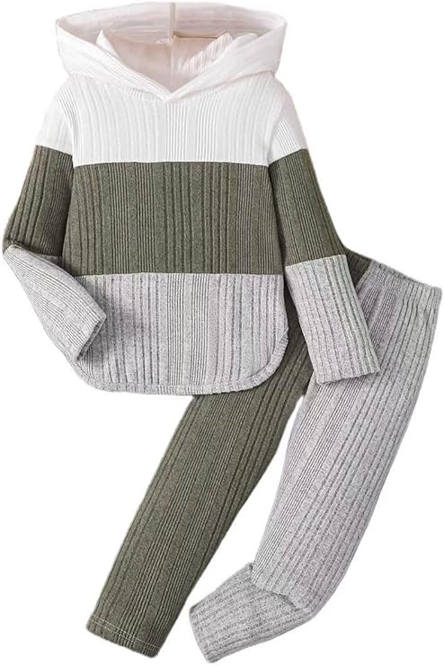 Girls’ Fall/Winter 2-Piece Outfit – Hoodie Sweatshirt & Pants/Leggings Set (Size 4–5T)