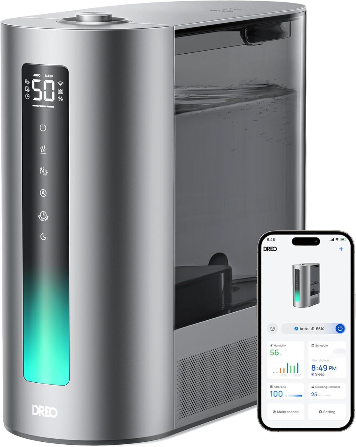 6L Smart Humidifier – Warm & Cool Mist, Quiet 60-Hour Runtime, Alexa/Google Compatible