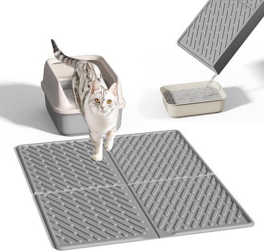 Cat Litter Box Mat - Scratch-Resistant, Easy to Clean, Soft on Paws, Waterproof & Urine-Proof