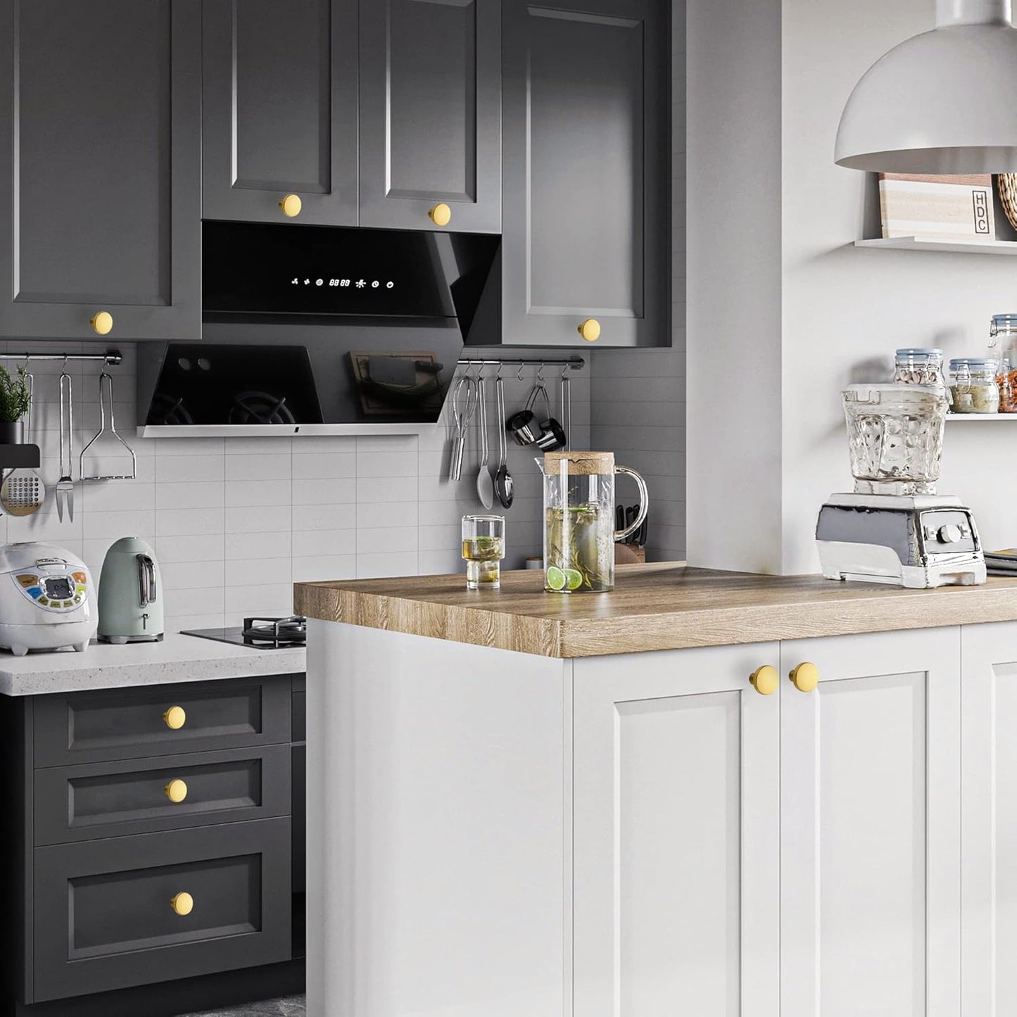 30 Pack Brushed Brass 1.25-Inch Cabinet Knobs