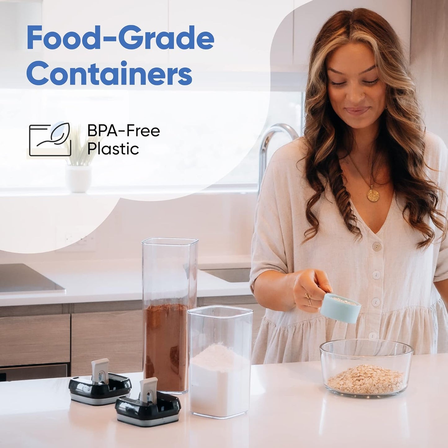 7-Piece Airtight Food Storage Container Set with Labels and Marker