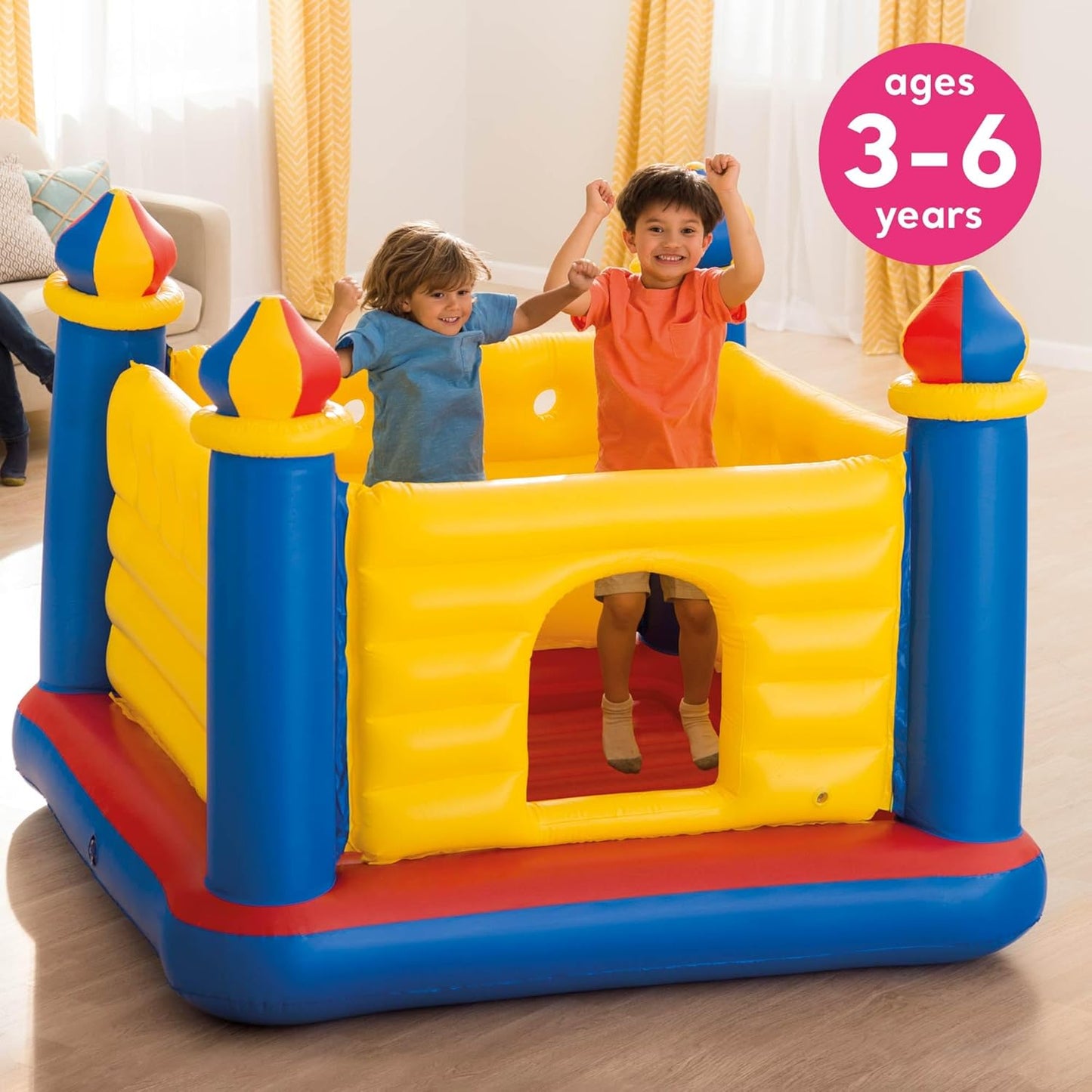 Inflatable Jump-O-Lene Castle Bounce House – Indoor/Outdoor Bouncer for 2 Kids (Ages 3–6)