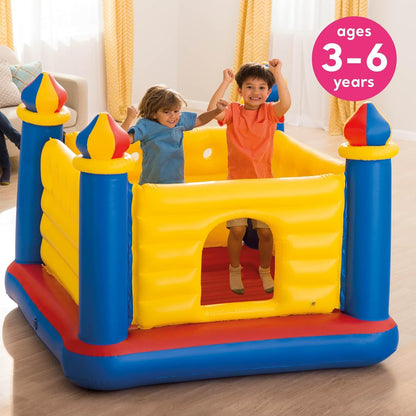 Inflatable Jump-O-Lene Castle Bounce House – Indoor/Outdoor Bouncer for 2 Kids (Ages 3–6)