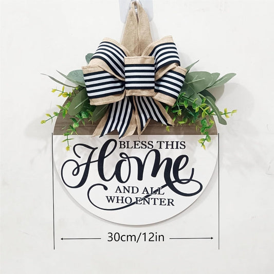 Rustic Round Wood Welcome Sign – Front Door & Porch Wall Décor for All Seasons