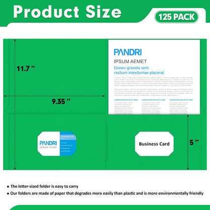 125-Pack Letter Size Two-Pocket Folders for School and Office