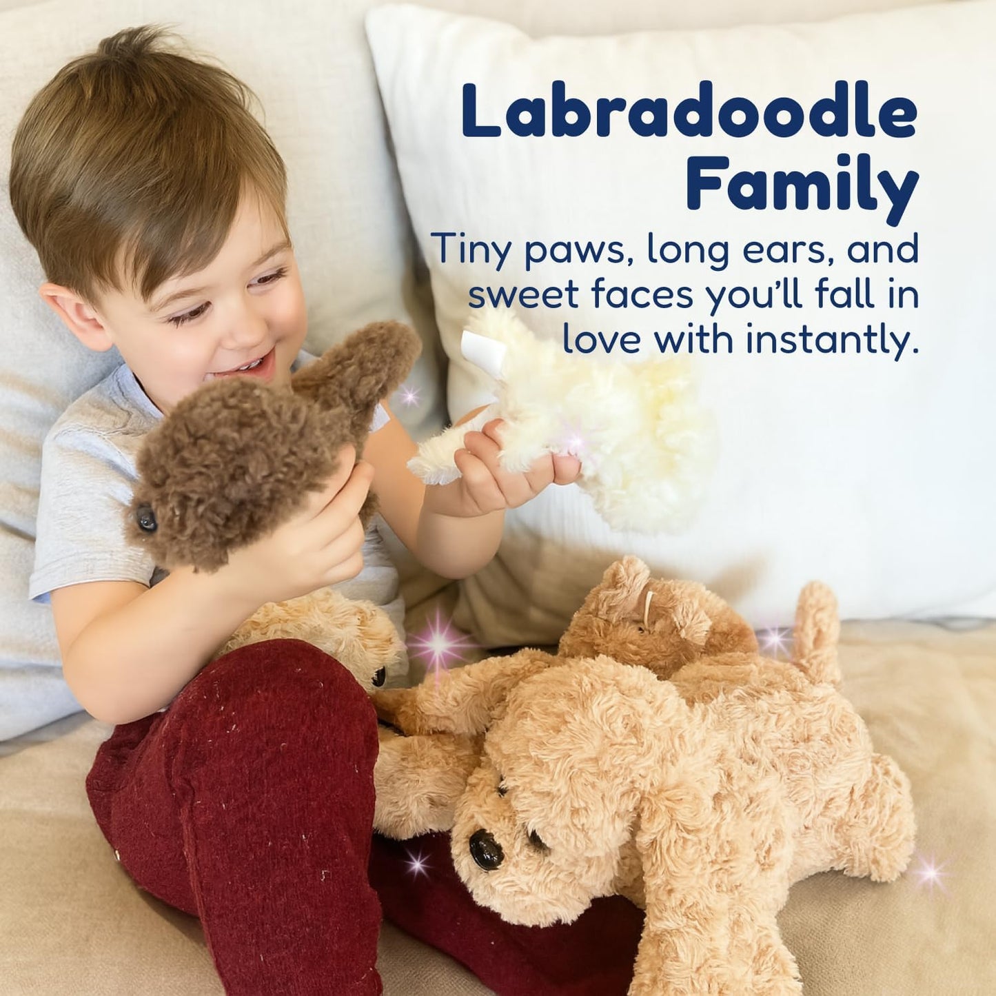 Adopt Me Labradoodle Plush Toy – Stuffed Animal with 4 Surprise Puppies for Kids 3+