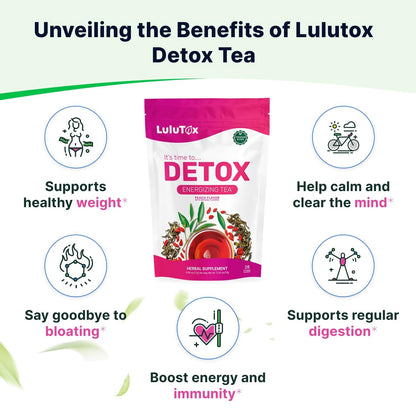Detox Slimming Tea – Dandelion & Ginseng for Bloating, Digestive & Weight Support (Peach, 28 Servings)
