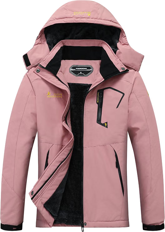Women’s Warm Winter Ski Jacket – Insulated Snowboarding Coat for Cold Weather & Snow Sports, Pink, Small