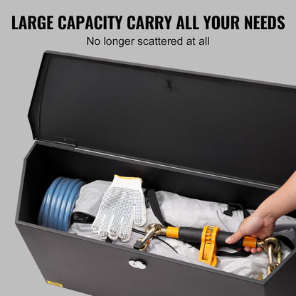 Heavy-Duty Steel Trailer Tongue Tool Box – 36" Lockable Storage Chest with Keys for Trailers, Trucks, RVs & Off-Road Vehicles