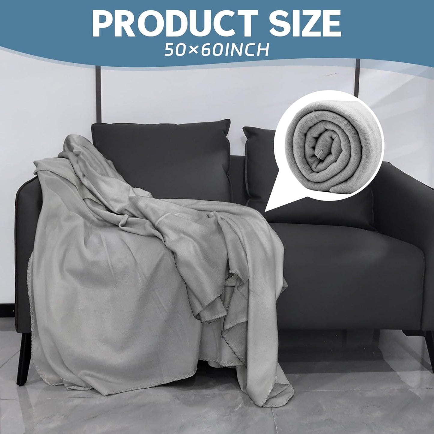 12-Pack Fleece Throw Blankets – Soft, Warm & Lightweight 60" x 50" (Light Gray)