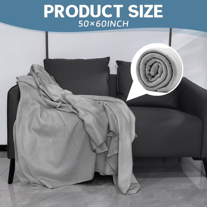 12-Pack Fleece Throw Blankets – Soft, Warm & Lightweight 60" x 50" (Light Gray)